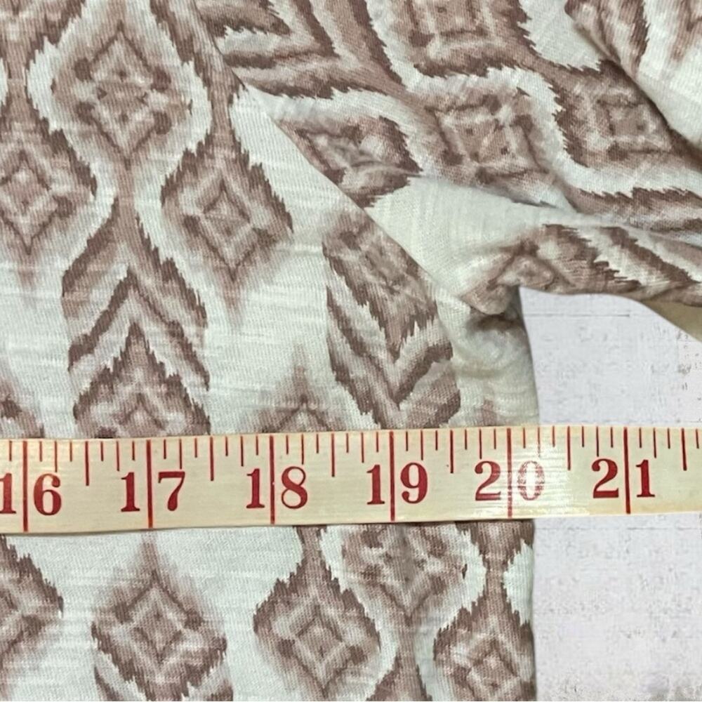 J. Jill Top Women Pullover Ikat Geometric 3/4 Sleeve V-Neck Shirt Size M - Picture 4 of 7